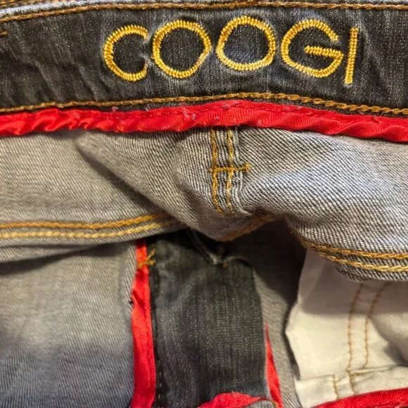 COOGI Authentic Sexy Denim Jeans Embroidered Pockets Signature Size 7/8 - Picture 5 of 7